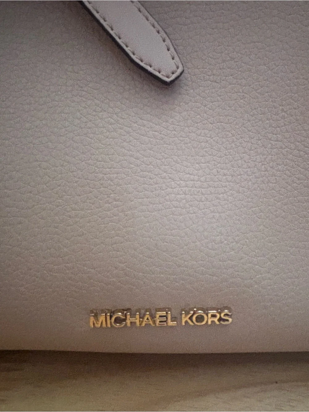 Michael Kors Neutral Beige Tote with Belt Accent